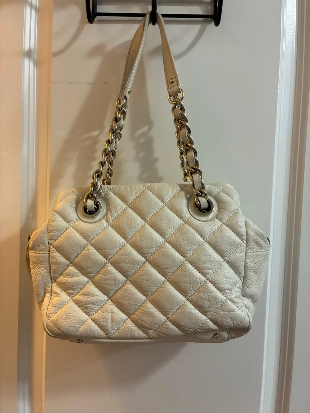 kate spade Cream Quilted Chain-Handle Shoulder Bag